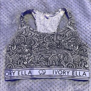 Floral ivory Ella sports bra